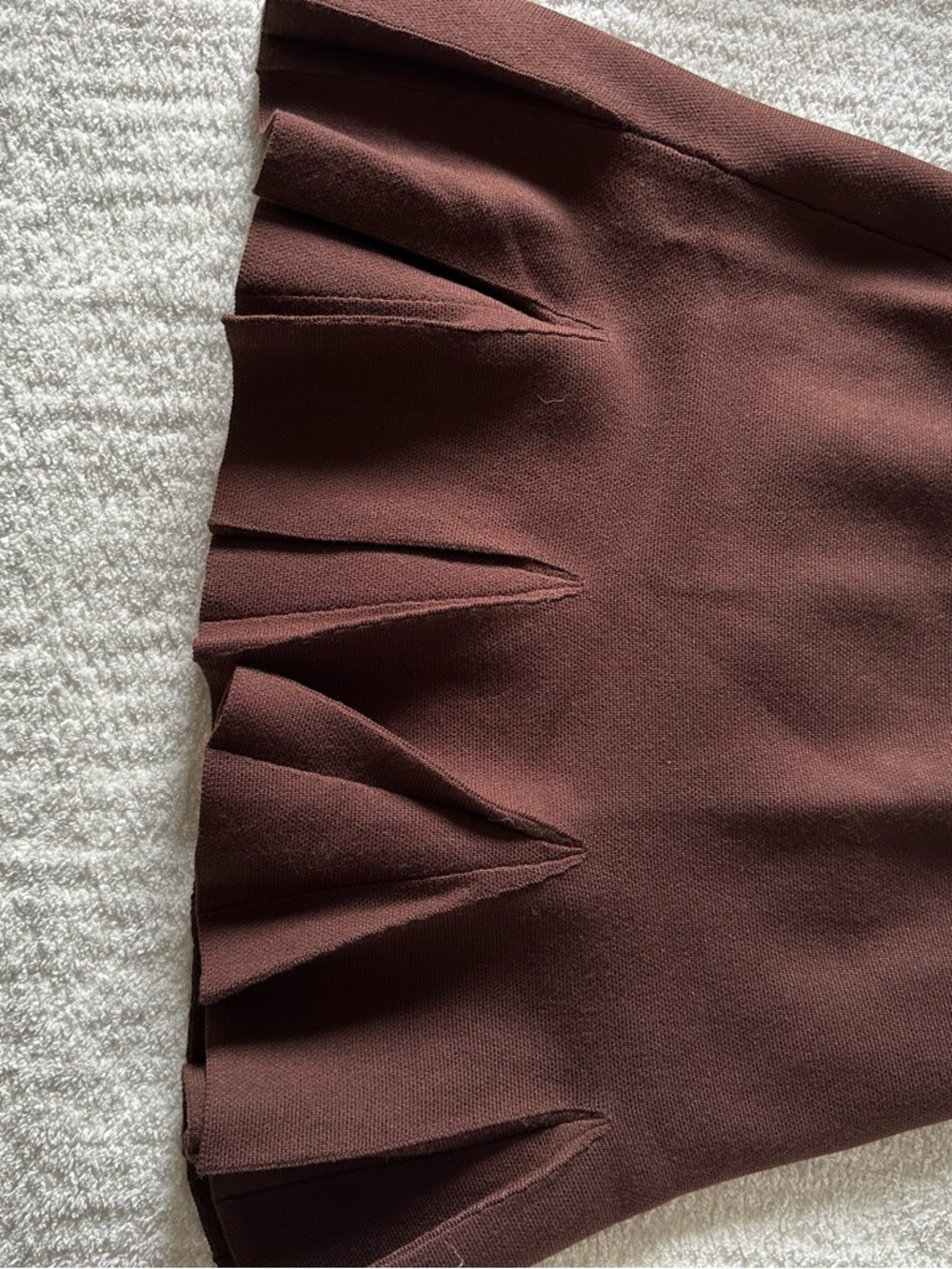 Zara Chocolate Brown Mini Skirt with Pleated Hem